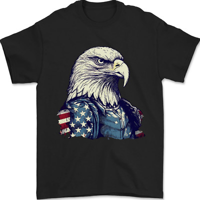 Juli 4th American Eagle Mit USA Flagge Herren 100% Baumwolle