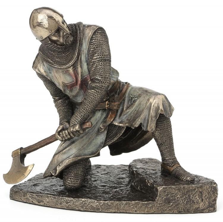Templar Knight with Axe Bronze Figurine