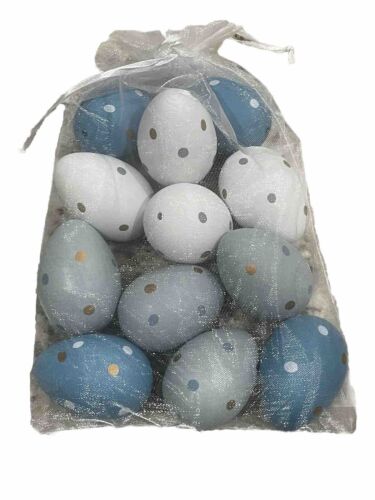 Easter Eggs Pastel Polka Dot Eggs Filler Basket Decor 12 Decoration Holiday NEW