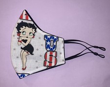 Betty Boop Facemask USA Flag Patriotic mascarilla Betty Boop Facemask Adjustable