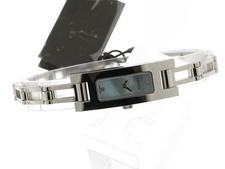 GUCCI orologio G-Link acciaio quad.madreperla azzurra 2 brillanti 3905L