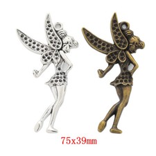 75 39MM DIY Jewelry Pendant angel fairy Alloy Charm 5pcs/lot