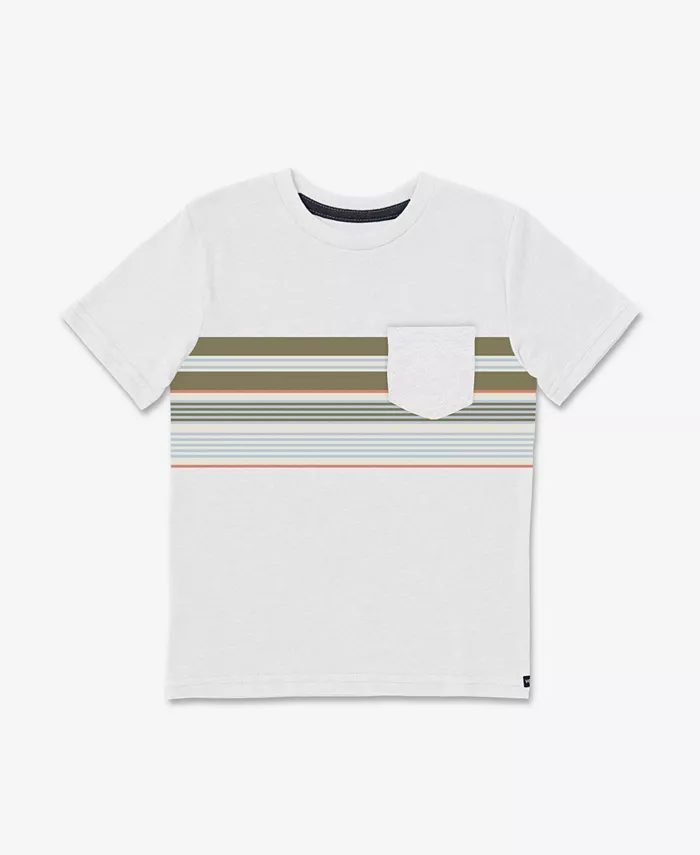 Volcom Big Boys Line Stack Pocket T-shirt Modern White Multi Fit 
