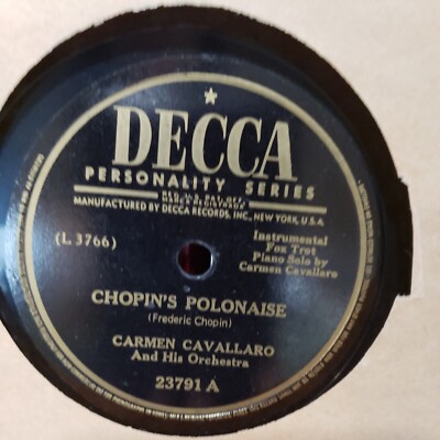 Chopins Polonaise / Warsaw Conerto 78 Rpm Decca Record Fox Trot 