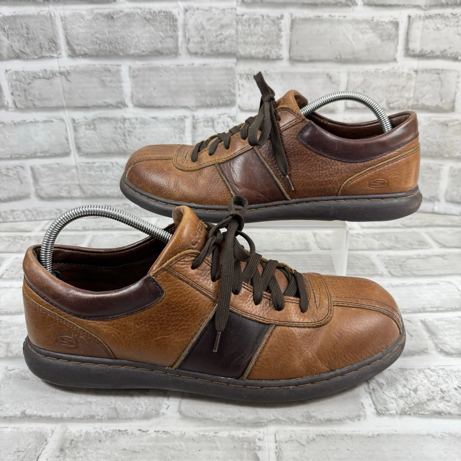Skechers Men's Size 12 Vintage Brown Leather Chunky Y2K 90s Oxford Shoes