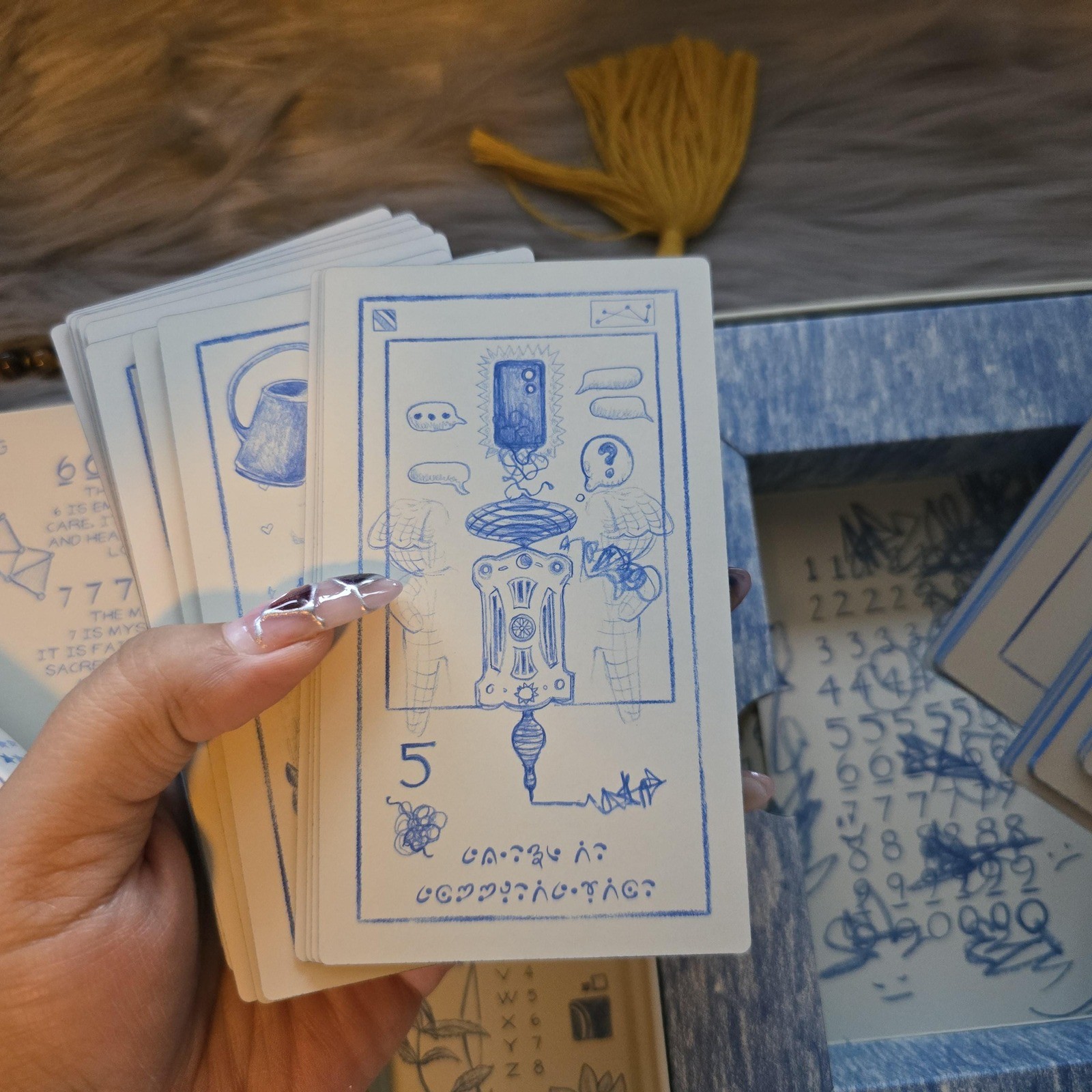 The Cerulean Sequence Tarot James R. Eads 60 Card Tarot Deck & Guidebook USED