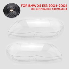 Abdeckung Streuscheibe L+R Klar Für BMW X5 E53 2004-2006 Scheinwerferglas NEU