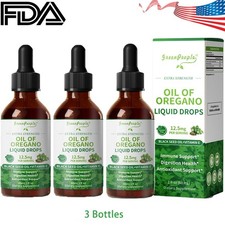 3XOil of Oregano with Black Seed Oil  Vitamin Drops Carvacrol Immue Support