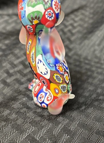 Vintage Murano Glass Hound Dog Millefiori Art Figurine Multi Color 4” - Picture 4 of 10