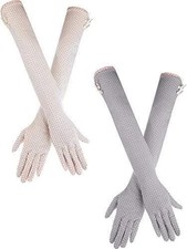 2 Pairs Women UV Sun Protection Driving Gloves Touchscreen Color Set 1