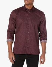John Varvatos Men's Ross Burgundy Red Button Down Shirt Sz M