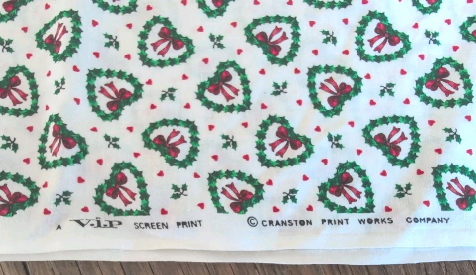 Vintage Sewing Fabric VIP Cranston Christmas  3/4 yd x 43 Wide Pre Shrunk - Image 4 of 4