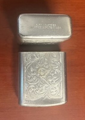 Vintage CIGARETTE CASE PARK INDUSTRIES MURFREESBORO TENN. U.S.A. FLORAL  ALUMINUM