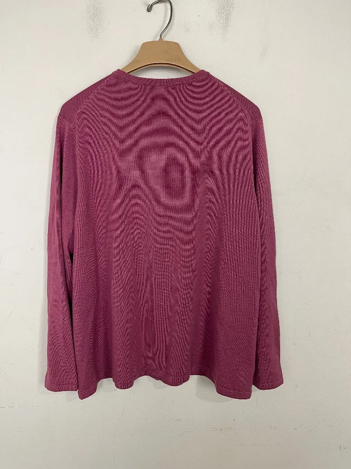 Cárdigan Pendleton Plus para mujer 2X mezcla de seda magenta tejido hada clásico atemporal Foto 2 de 4