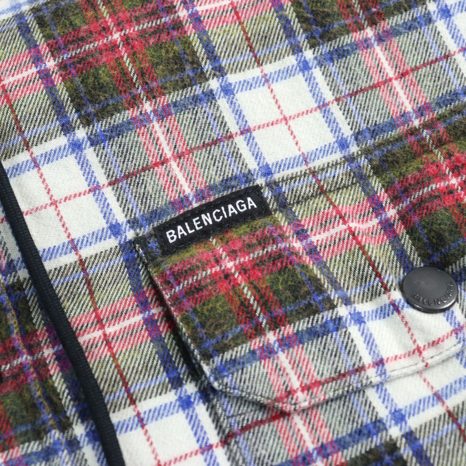BALENCIAGA Jacket BLEACHED PLAID HOODED SHIRT  multicolor cotton mens S 699223 thumbnail 6