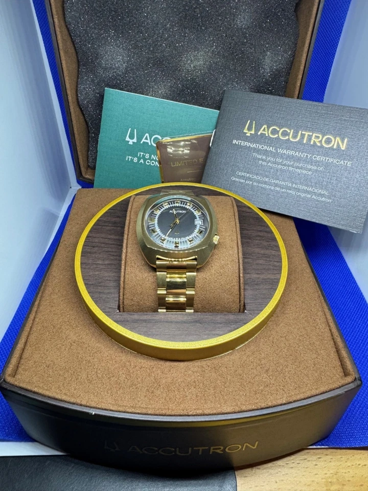 Accutron Legacy автоматический золотистый из нержавеющей стали ограниченного тиража #163/600 - Изображение 2 из 4