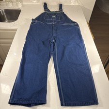 Liberty Bib Overalls Mens Size 46x28 Blue Cotton Denim Workwear Carpenter