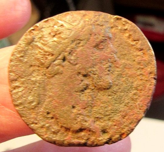 ROMAN HADRIAN AE COIN 8.28G THUNDERBOLT W/FOUR WINGS BETWEEN CRESCANT STAR 117AD