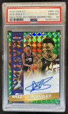 2025-26 Topps Finest Ace Bailey Masters Auto RC Green Geometric #/75 PSA 10