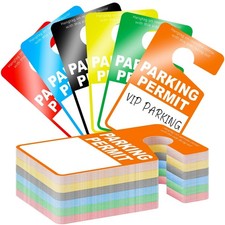 120 Pcs Parking Permit Hang Tags 3 x 5 Inch Colorful Plastic Temporary Parkin...
