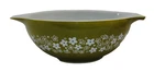 Pyrex 444 Spring Blossom Green Crazy Daisy Cinderella Mixing Bowl 4 Qt Vtg T2679