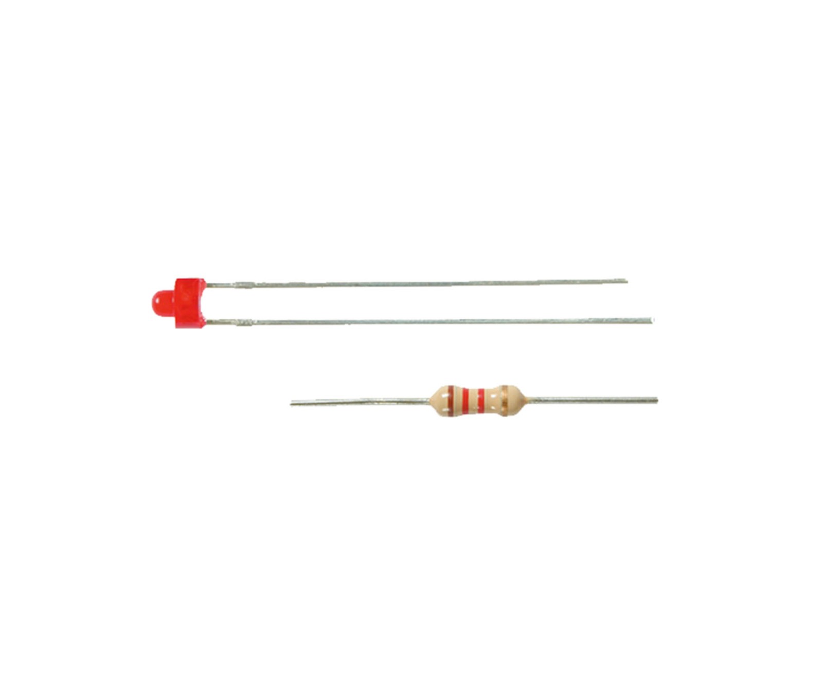 Viessmann 3553 - LED Red Ø 1.8 mm, incl. Resistors, 3 Pieces - New
