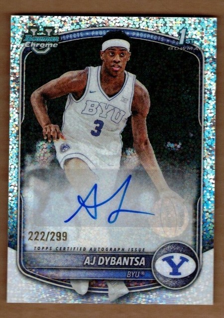 2025-26 Bowman Chrome Speckle Refractor Auto #CPAAD AJ Dybantsa #222/299