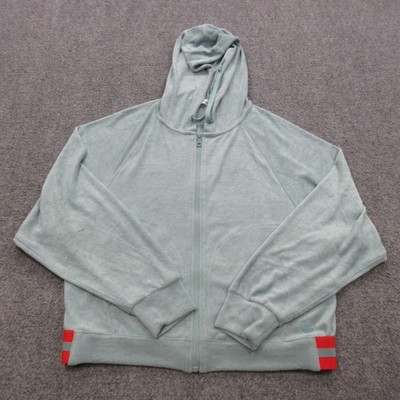 Uniqlo Tomas Maier Hoodie Mens Large Light Blue Airism Full Zip Palm Logo Jacket
