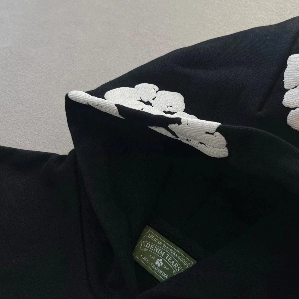 Черная джинсовая толстовка с капюшоном Tears большая с бирками новая быстрая доставка - Изображение 3 из 4