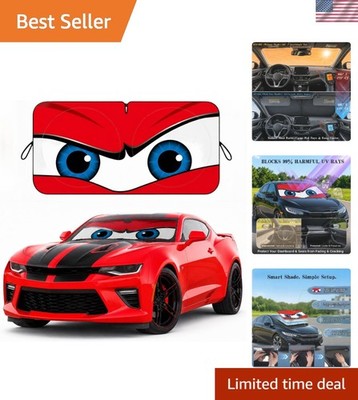 Folding Angry Eyes Car Sun Shield   59 x 27.5