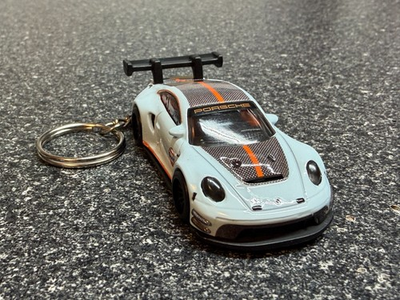 #ad #ad Fits Porsche 911 992 GT3 Keychain Gulf Blue Hot Wheels Cup $29.99