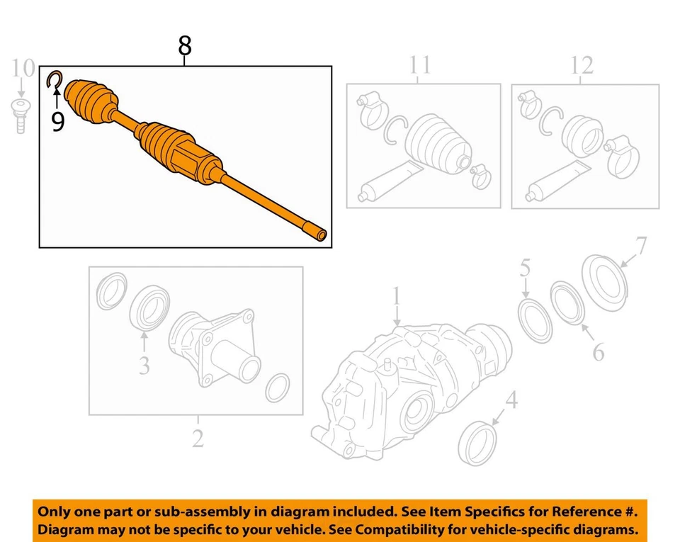 Eixo dianteiro esquerdo CV 2017 2018 2019 2020 2021 2022 BMW M760I AWD 6.6L FABRICANTE DE EQUIPAMENTO ORIGINAL - Imagem 3 de 4