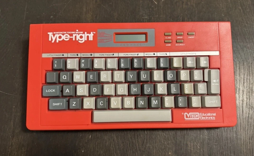 vtg V-tech Type-Right Interactive Teaching Typing Keyboard Machine 1985 w/box - Image 3 of 4