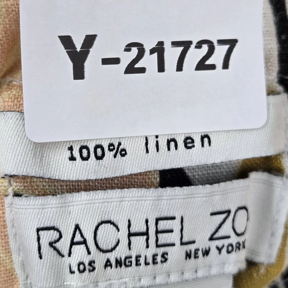 Pantalones Cortos Mujer Rachel Zoe S Amarillo Lino Floral Cottagecore Cordón 2.5" Entrepierna Foto 3 de 4