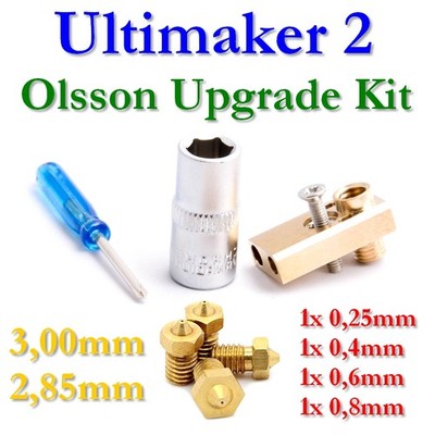 Olsson Block Kit 3 & 2,85mm tauschbare Düsen Upgrade für Ultimaker UM2 UM2+
