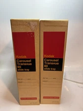 KODAK CAROUSEL TRANSVUE 80 SLIDE TRAY FILE HOLDER in Original Box Lot Of 2