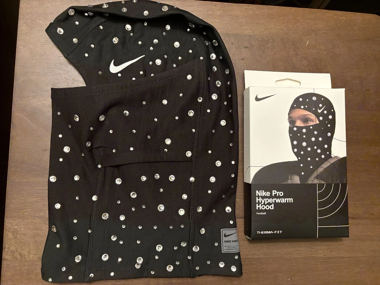Bedazzled Nike ski mask pro therma-fit hyperwarm hood
Opens in a new window or tab