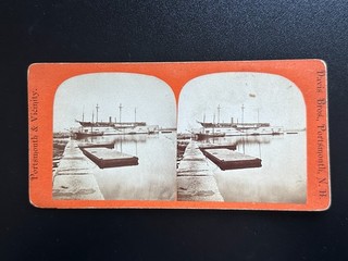 Antique Vintage DRY DOCK NAVY YARD PORTSMOUTH NEW HAMPSHIRE Stereoview