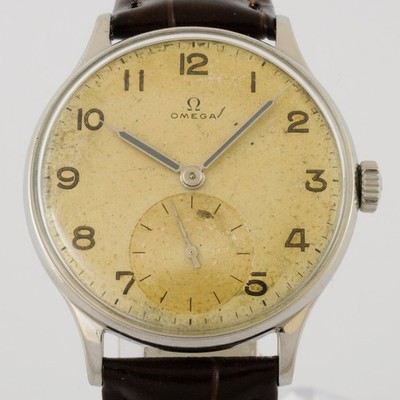 NO TARIFFS RARE 1944 OMEGA REF 2317 ORIGINAL DIAL MANUAL WIND STEEL GENTS WATCH