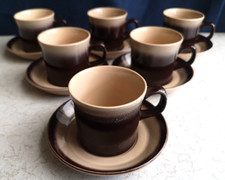 WEDGWOOD "Monterey" Set of 6 Espresso Coffee Cups & Saucers (SEE BELOW 4 SIZE)