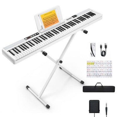 Donner DEP-1 Digitalpiano mit 88 Tasten, Sustain-Pedal, Ständer & 128 Klängen