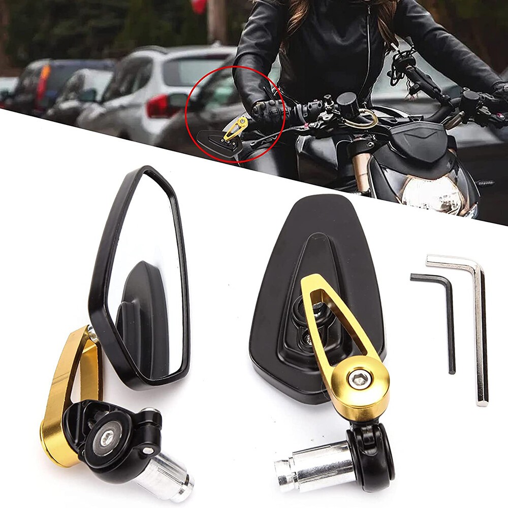 2Pcs Universal Motorcycle Handlebar End Mirrors for Honda Models