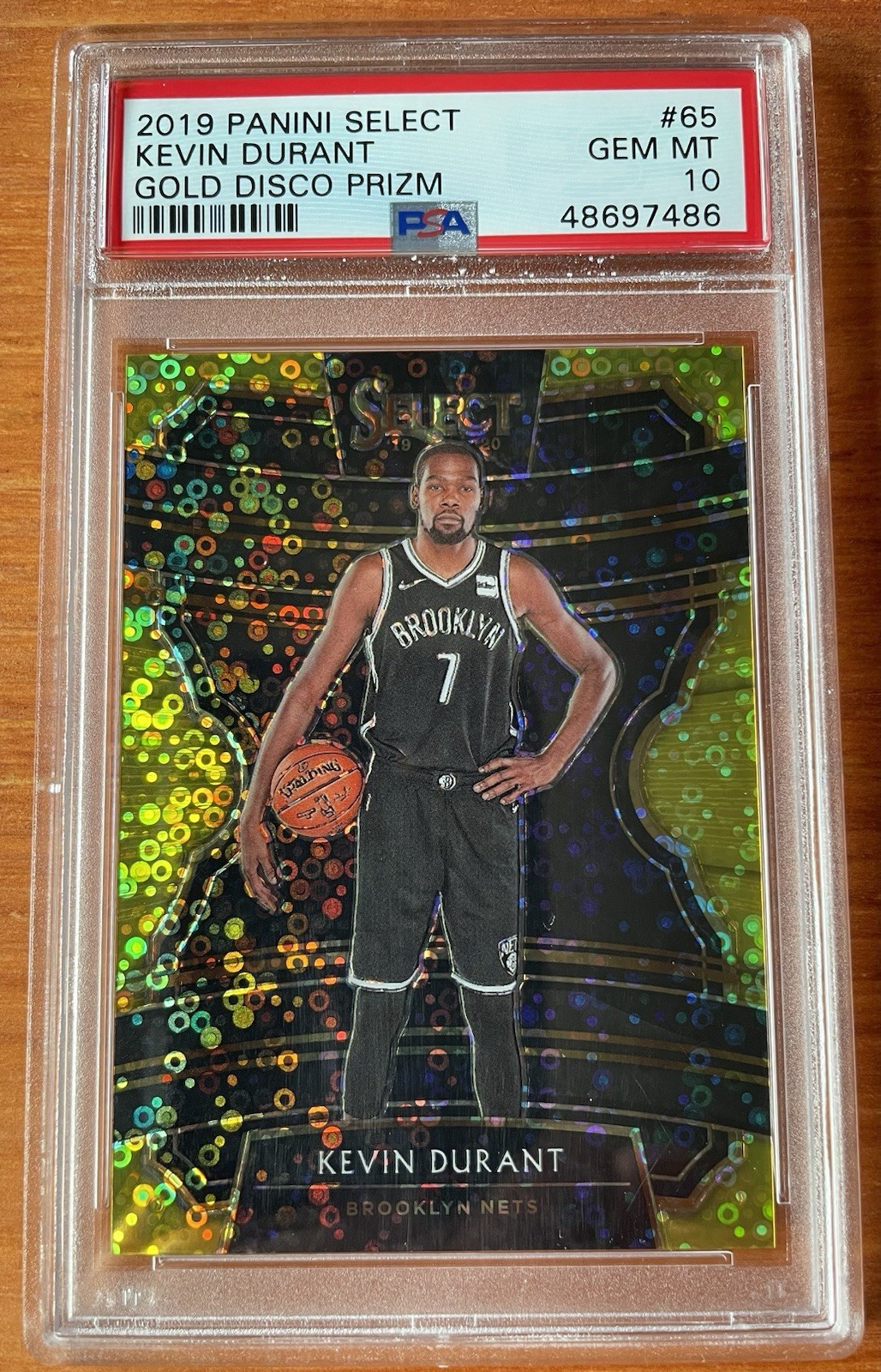 2020 Panini Select Gold Disco Prizm /10 Kevin Durant PSA 10 Gem Mint