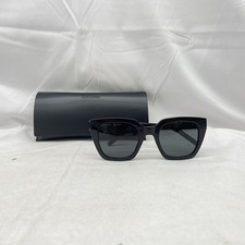 Saint Laurent Wmens Square Cat Eye YSL Logo Sunglasses SLM143 Black