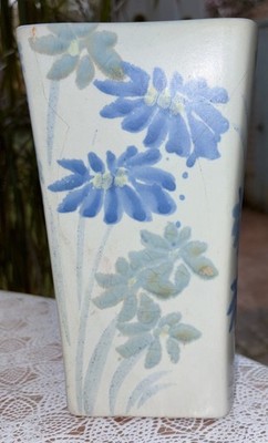 CONWY POTTERY SPONGEWARE VASE CAROL WYNNE MORRIS 18cm HOCH Monet Motiv 70er/80er