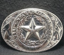 XA11144 NICE VINTAGE 1970s  THE STATE OF TEXAS  COMMEMORATIVE MENS BELT BUCKLE
