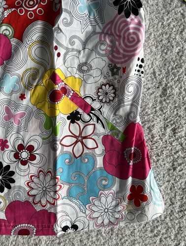 Koi French Bull Scrub Top Women’s Sz Large Delight White Floral Nursing Medical - Picture 6 of 11