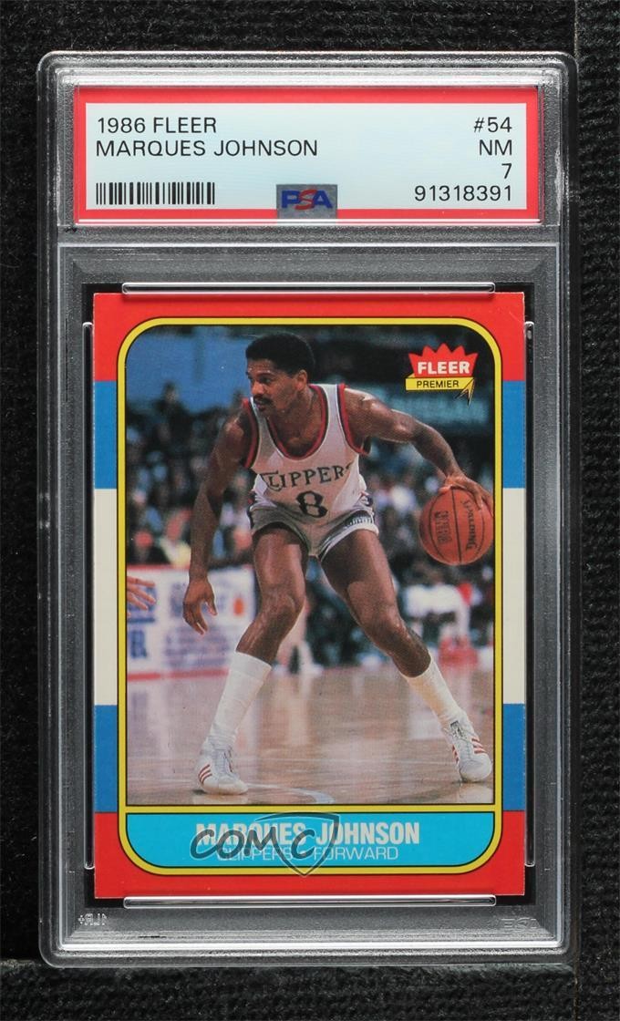 1986-87 Fleer Marques Johnson #54 PSA 7 0hr