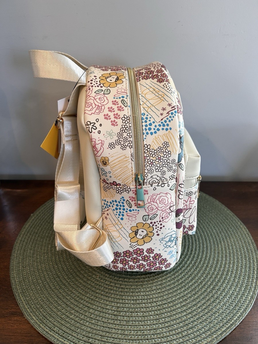 NWT Peanuts Snoopy Cottage Floral Spring All Over Print Mini Backpack Loungefly Peanuts Snoopy Doghouse Floral Mini | Mercari main image 4