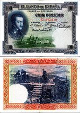 Spain 100 Pesetas 1925 Pick # 69c VF-CVF